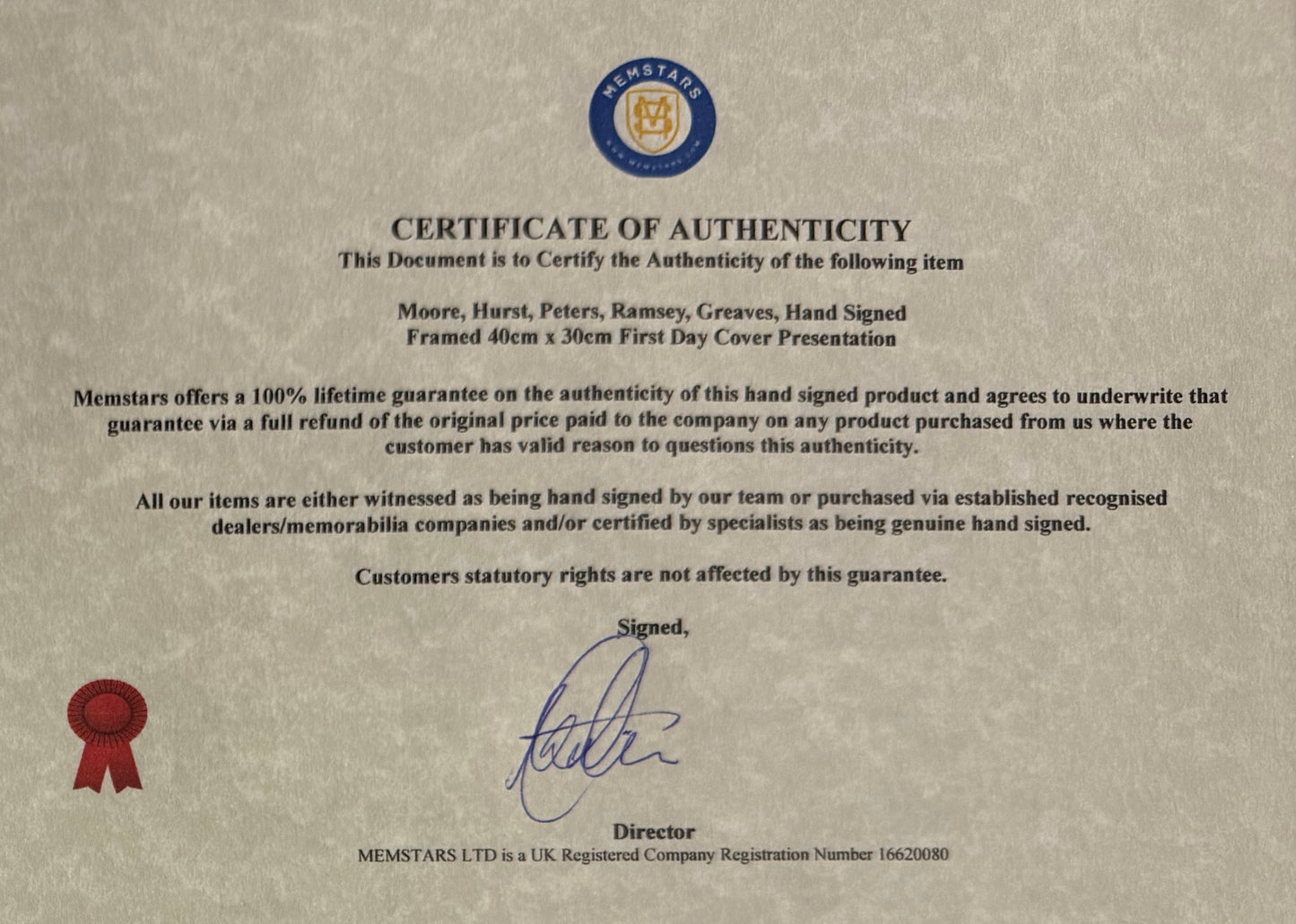 England 1966 Team (including Moore) Multi-Hand Signed FDC First Day Cover & COA