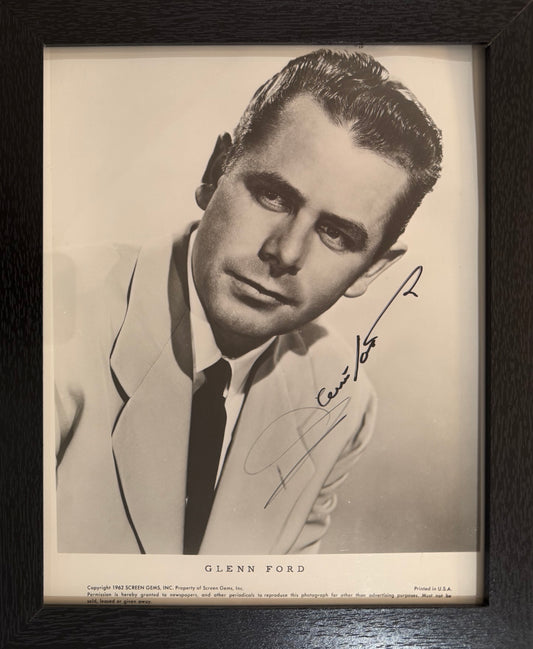 Glenn Ford Hand Signed Framed 25cm x 20cm Publicity Photo & COA