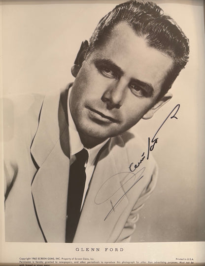 Glenn Ford Hand Signed Framed 25cm x 20cm Publicity Photo & COA