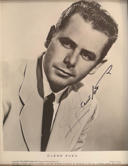 Glenn Ford Hand Signed Framed 25cm x 20cm Publicity Photo & COA