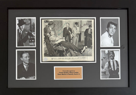 Frank Sinatra & The Rat Pack Fully Hand Signed Framed (60cm x 40cm) Photo COA & Appraisals