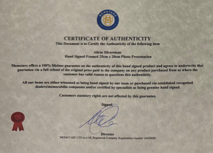 Alicia Silverstone, American Actress, Hand Signed Batman And Robin Photo Presentation & COA