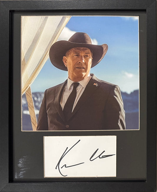 Kevin Costner Hand Signed Card Framed (25x20cm) Photo Presentation With COA