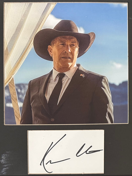 Kevin Costner Hand Signed Card Framed (25x20cm) Photo Presentation With COA