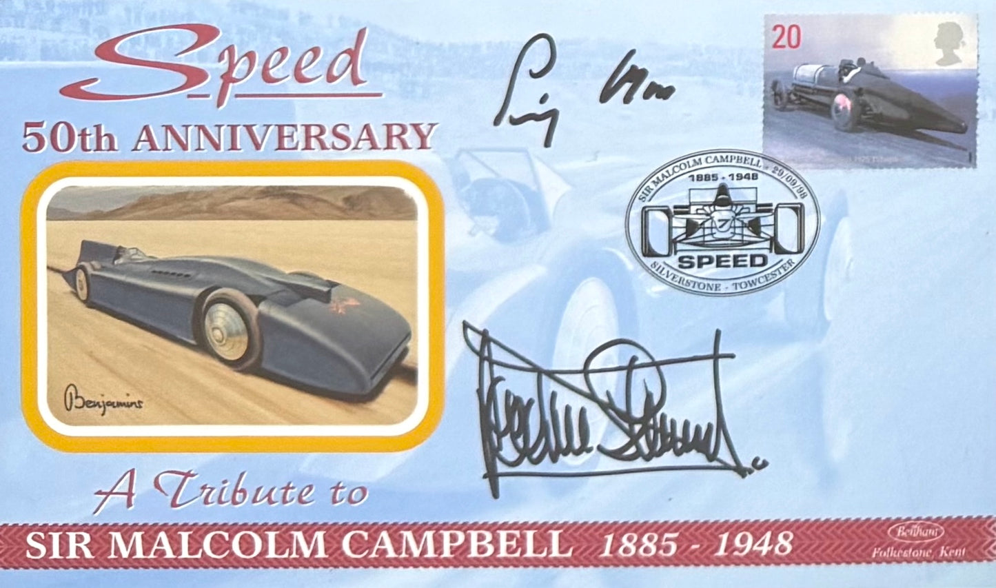 Sir Jackie Stewart, Stirling Moss, F1 Legends, Hand Signed Limited Edition First Day Cover (FDC) Presentation & COA