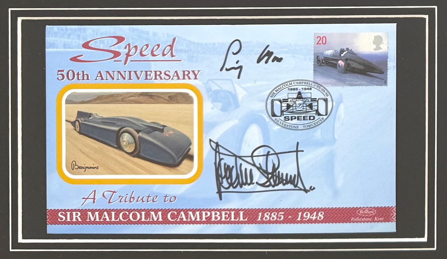 Sir Jackie Stewart, Stirling Moss, F1 Legends, Hand Signed Limited Edition First Day Cover (FDC) Presentation & COA