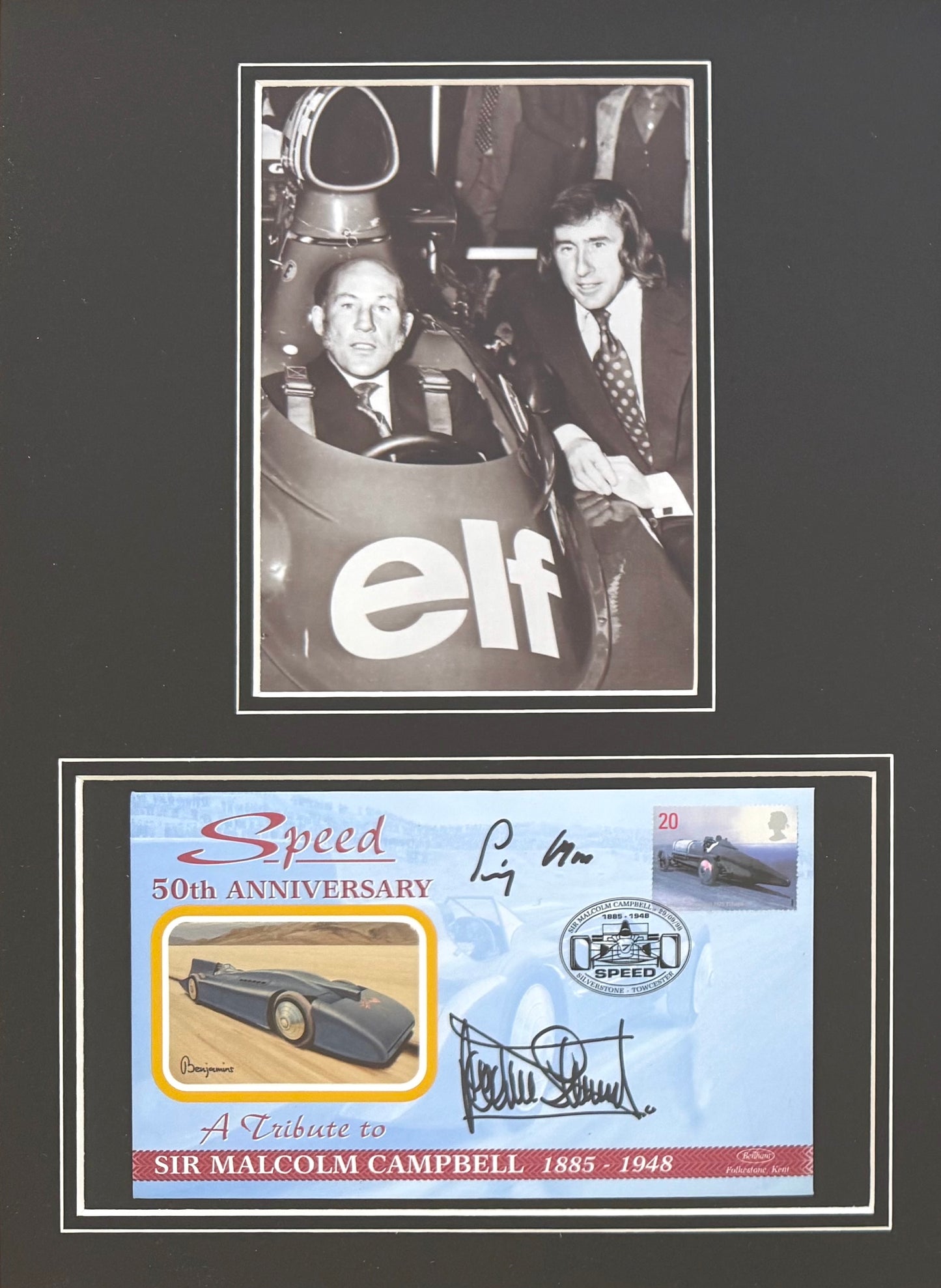 Sir Jackie Stewart, Stirling Moss, F1 Legends, Hand Signed Limited Edition First Day Cover (FDC) Presentation & COA