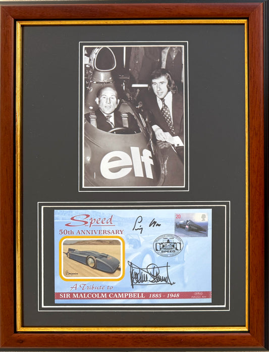 Sir Jackie Stewart, Stirling Moss, F1 Legends, Hand Signed Limited Edition First Day Cover (FDC) Presentation & COA