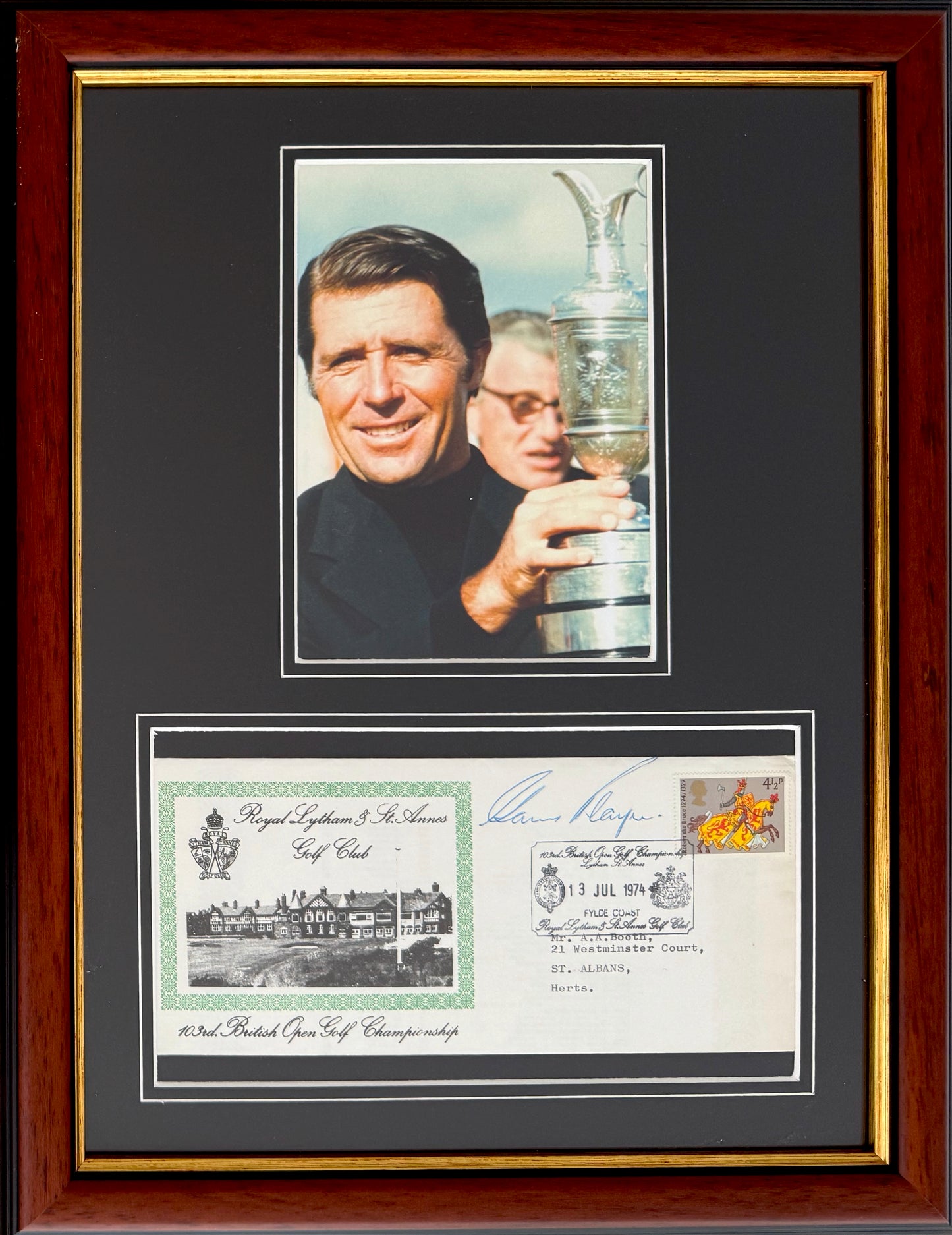 Gary Player, Golf Legend, Hand Signed First Day Cover FDC 40cm x 30cm Framed With COA
