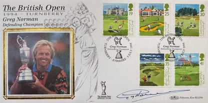Greg Norman, Golf Legend, Hand Signed First Day Cover FDC 40cm x 30cm Framed With COA