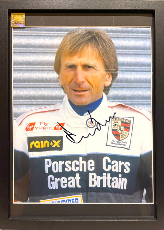 DEREK BELL FORMER F1 DRIVER HAND SIGNED PHOTO WITH COA