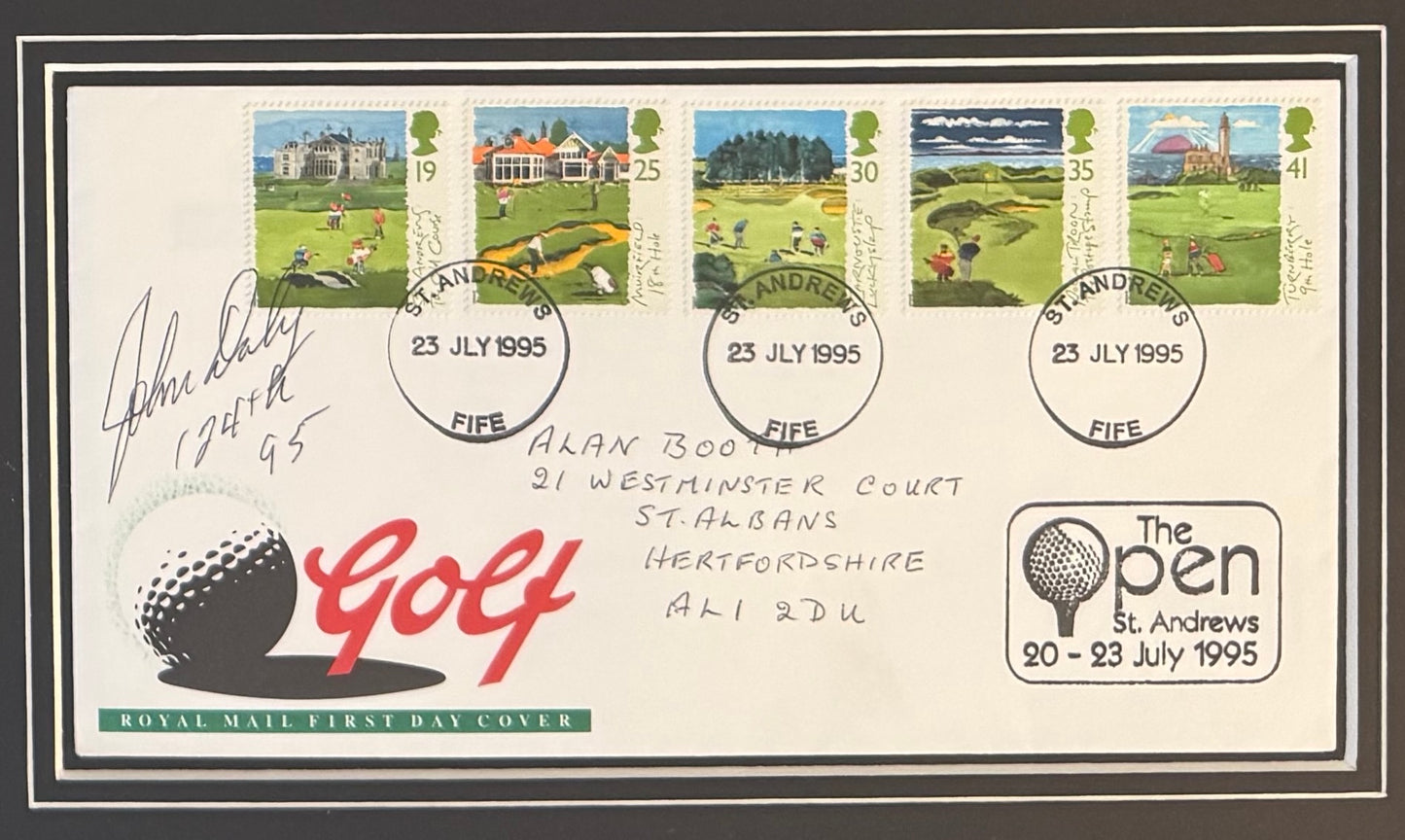 John Daly, Golf Legend, Hand Signed First Day Cover FDC 40cm x 30cm Framed With COA