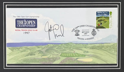Justin Leonard, Golf Legend, Hand Signed First Day Cover FDC 40cm x 30cm Framed With COA