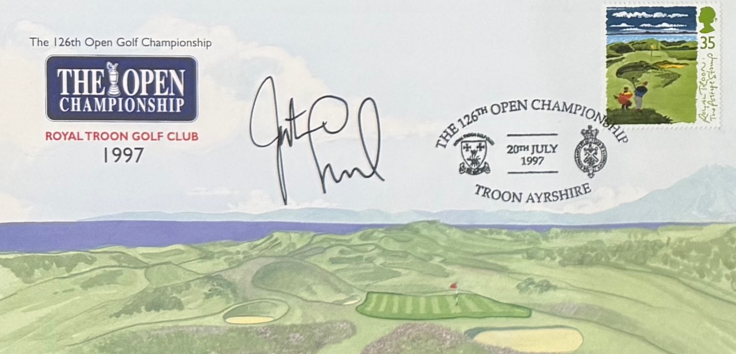 Justin Leonard, Golf Legend, Hand Signed First Day Cover FDC 40cm x 30cm Framed With COA