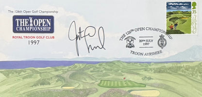 Justin Leonard, Golf Legend, Hand Signed First Day Cover FDC 40cm x 30cm Framed With COA