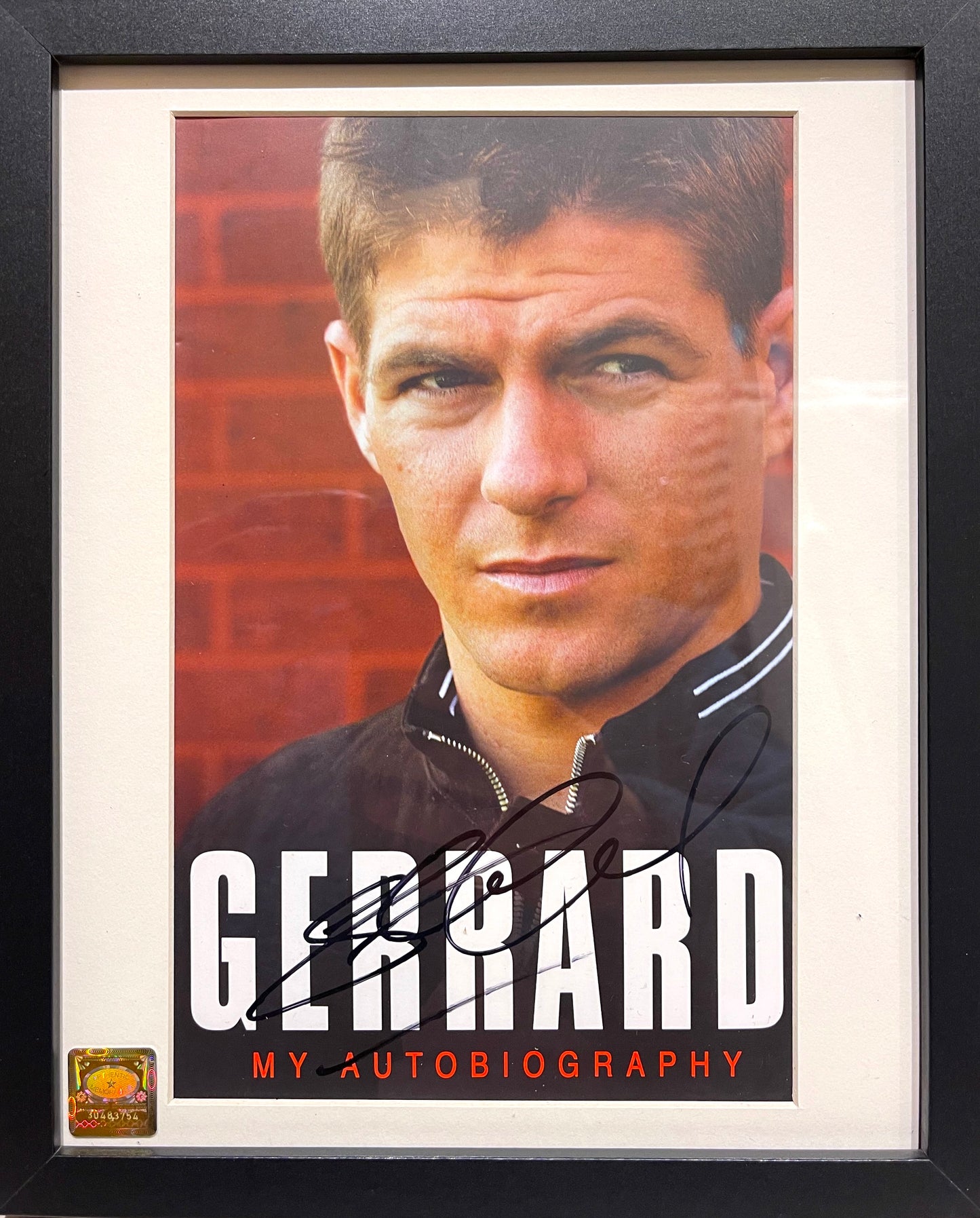 STEVEN GERARD LIVERPOOL FC LEGEND HAND SIGNED BOOK COVER WITH COA