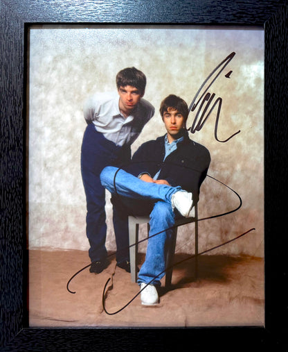 Oasis; Liam Gallagher, Noel Gallagher, Hand Signed Photo Presentation & COA