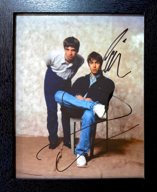 Oasis; Liam Gallagher, Noel Gallagher, Hand Signed Photo Presentation & COA
