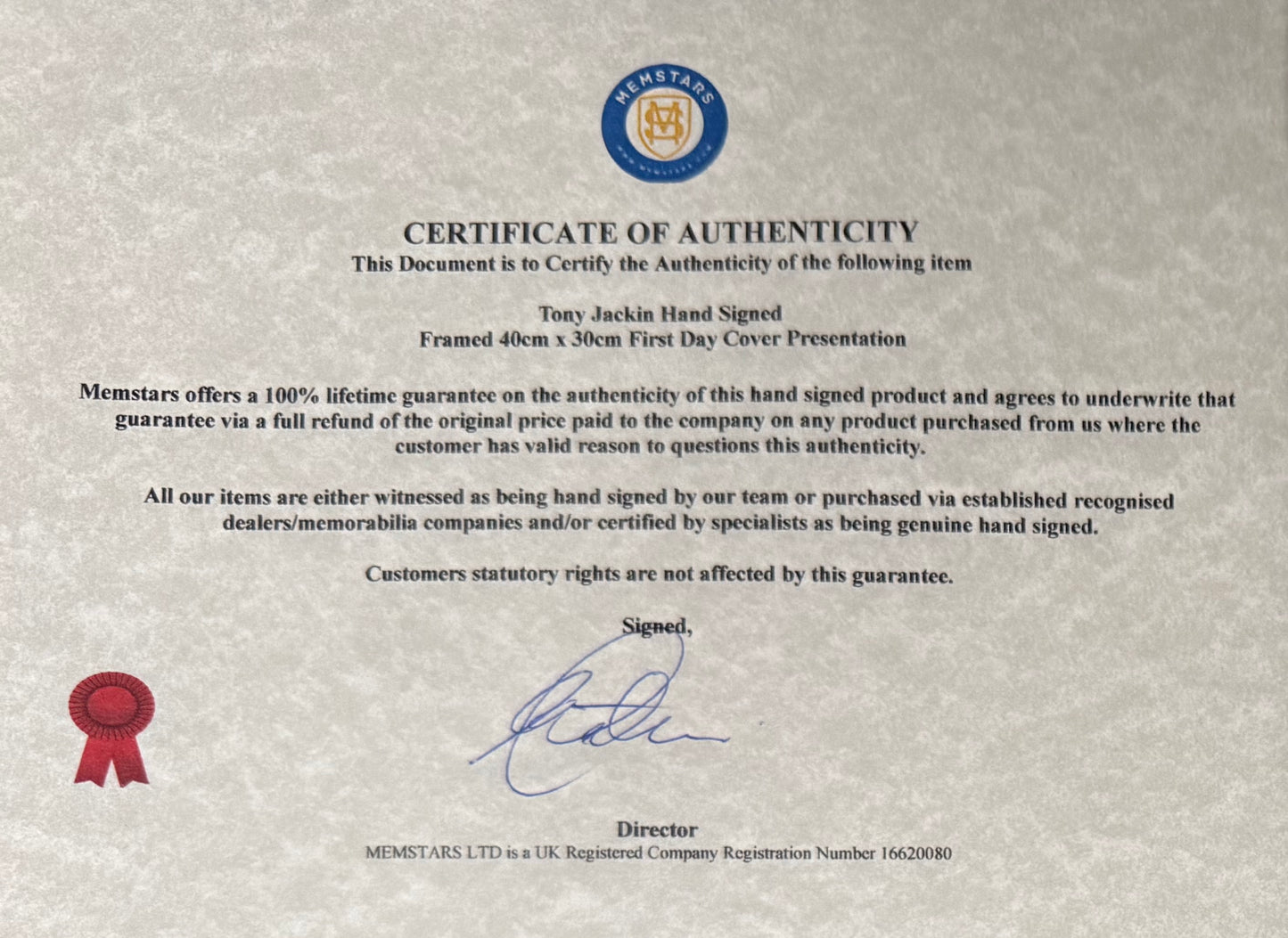 Tony Jacklin, 'The Open' Golf Legend, Hand Signed First Day Cover FDC 40cm x 30cm Framed & COA