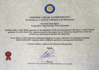 Nick Faldo, 'The Open' Golf Legend, Hand Signed First Day Cover FDC 40cm x 30cm Framed & COA