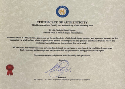 Orville Wright, The 'Wright Brothers', Iconic Aviators, Hand Signed Cheque With COA