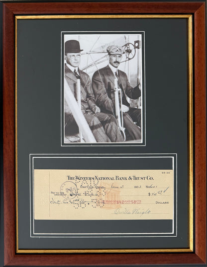 Orville Wright, The 'Wright Brothers', Iconic Aviators, Hand Signed Cheque With COA