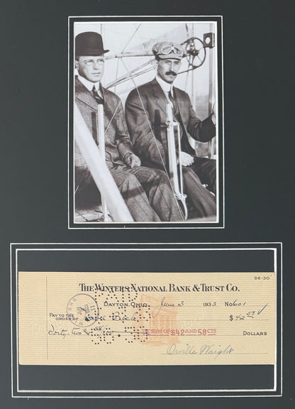 Orville Wright, The 'Wright Brothers', Iconic Aviators, Hand Signed Cheque With COA