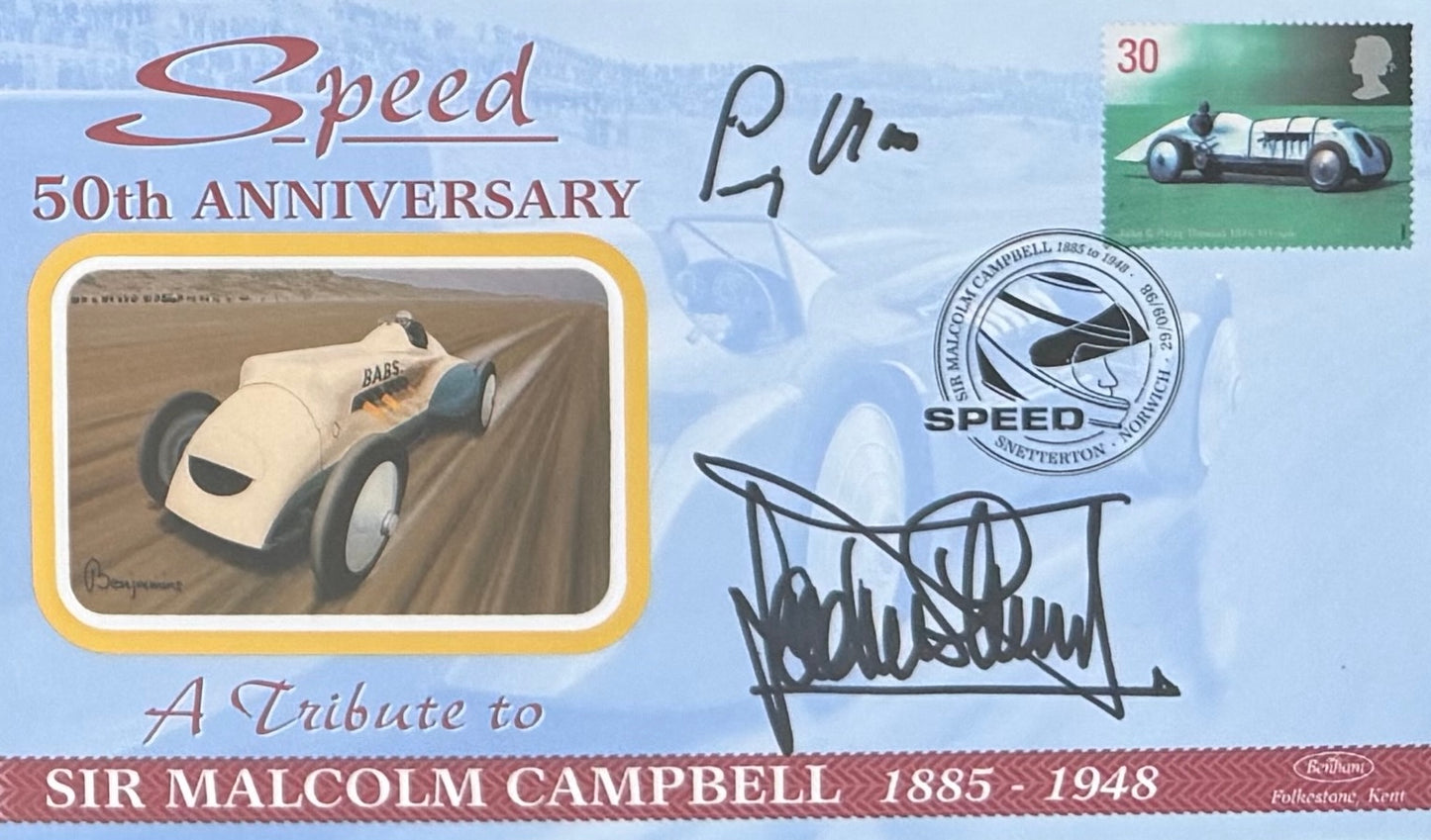 Sir Jackie Stewart, Stirling Moss, F1 Legends, Hand Signed Limited Edition First Day Cover (FDC) Presentation & COA