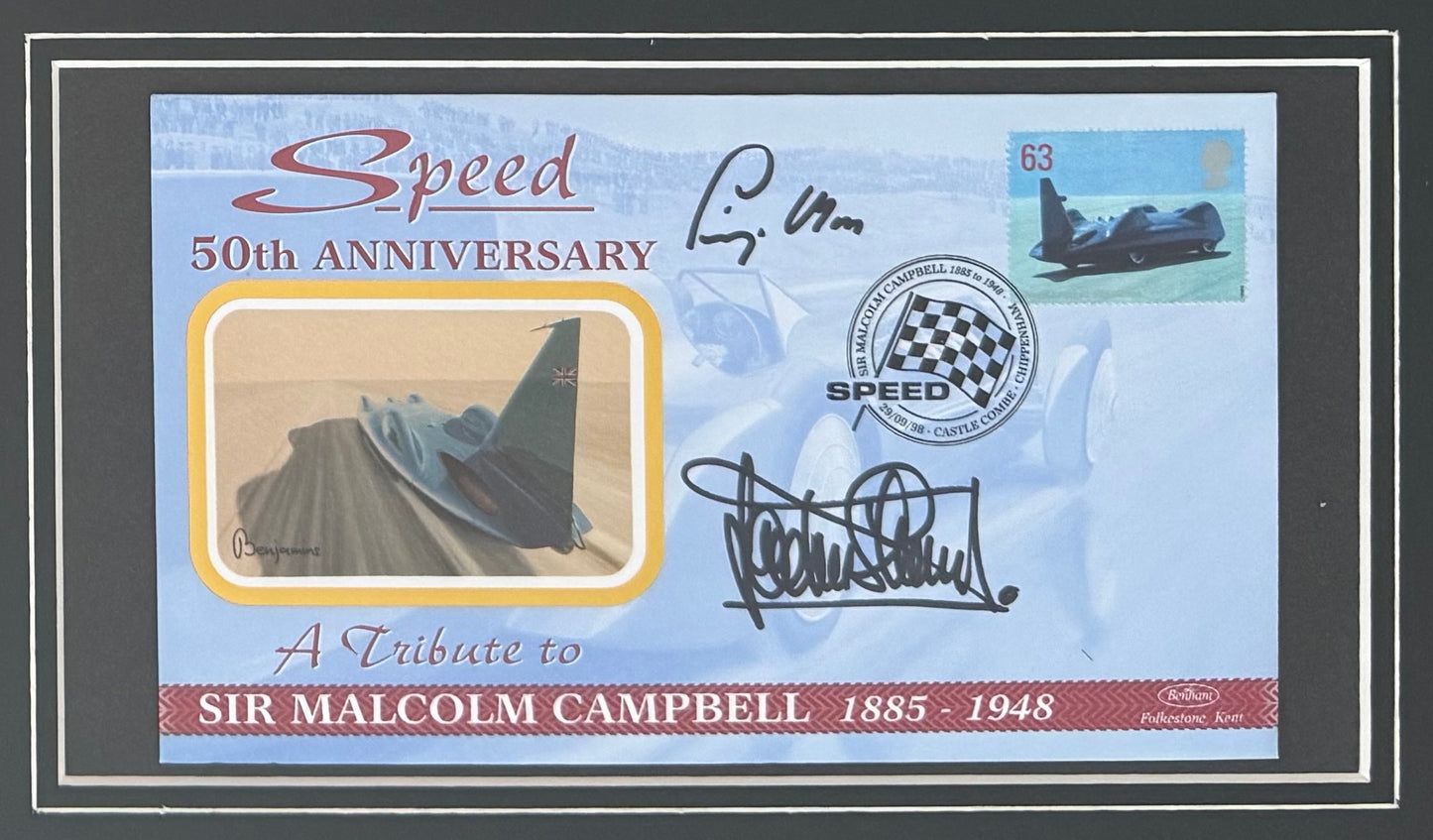 Sir Jackie Stewart, Stirling Moss, F1 Legends, Hand Signed Limited Edition First Day Cover (FDC) Presentation & COA