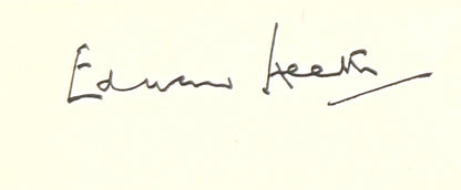 Edward Heath Former British Prime Minister Hand Signed Card, Photo Presentation & COA