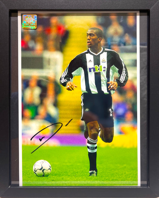 SYLVAIN DISTIN HAND SIGNED NEWCASTLE UNITED PHOTO HAND SIGNED BARRY VENISON COA