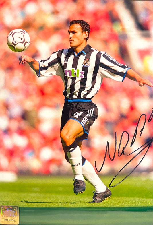 NIKOS DABIZAS NEWCASTLE UNITED HAND SIGNED FRAMED PHOTO WITH COA