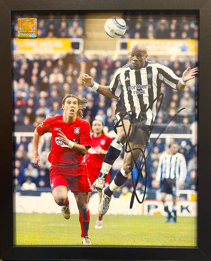 JEAN-ALAIN BOUMSONG NEWCASTLE UNITED HAND SIGNED FRAMED PHOTO WITH COA