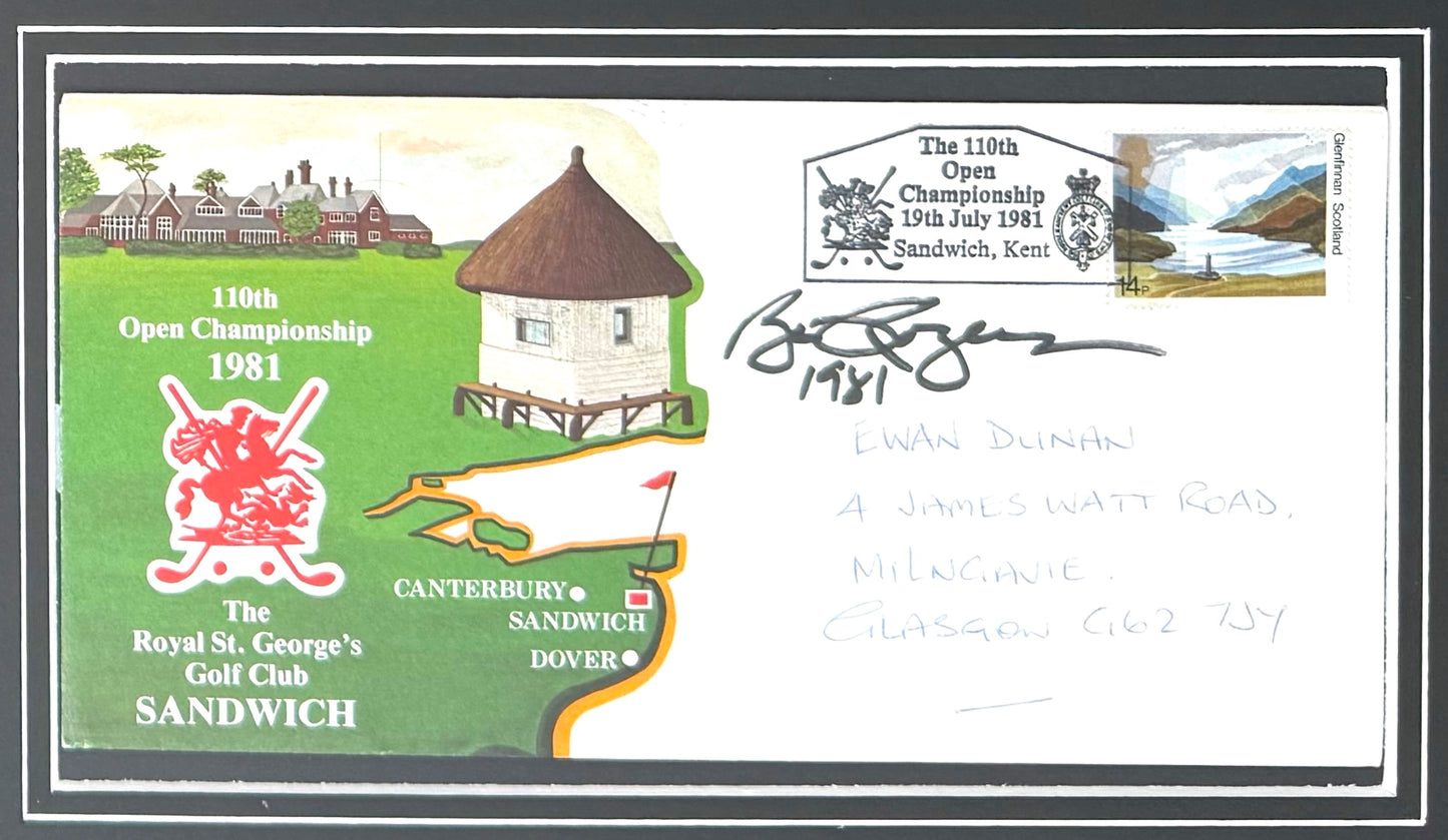 Bill Rogers, 'Open' Golf Legend, Hand Signed First Day Cover FDC 40cm x 30cm Framed With COA