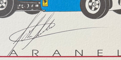 John Surtees, F1, Motorcycle, Ferrari Legend, Hand Signed Official Ferrari Postcard & COA