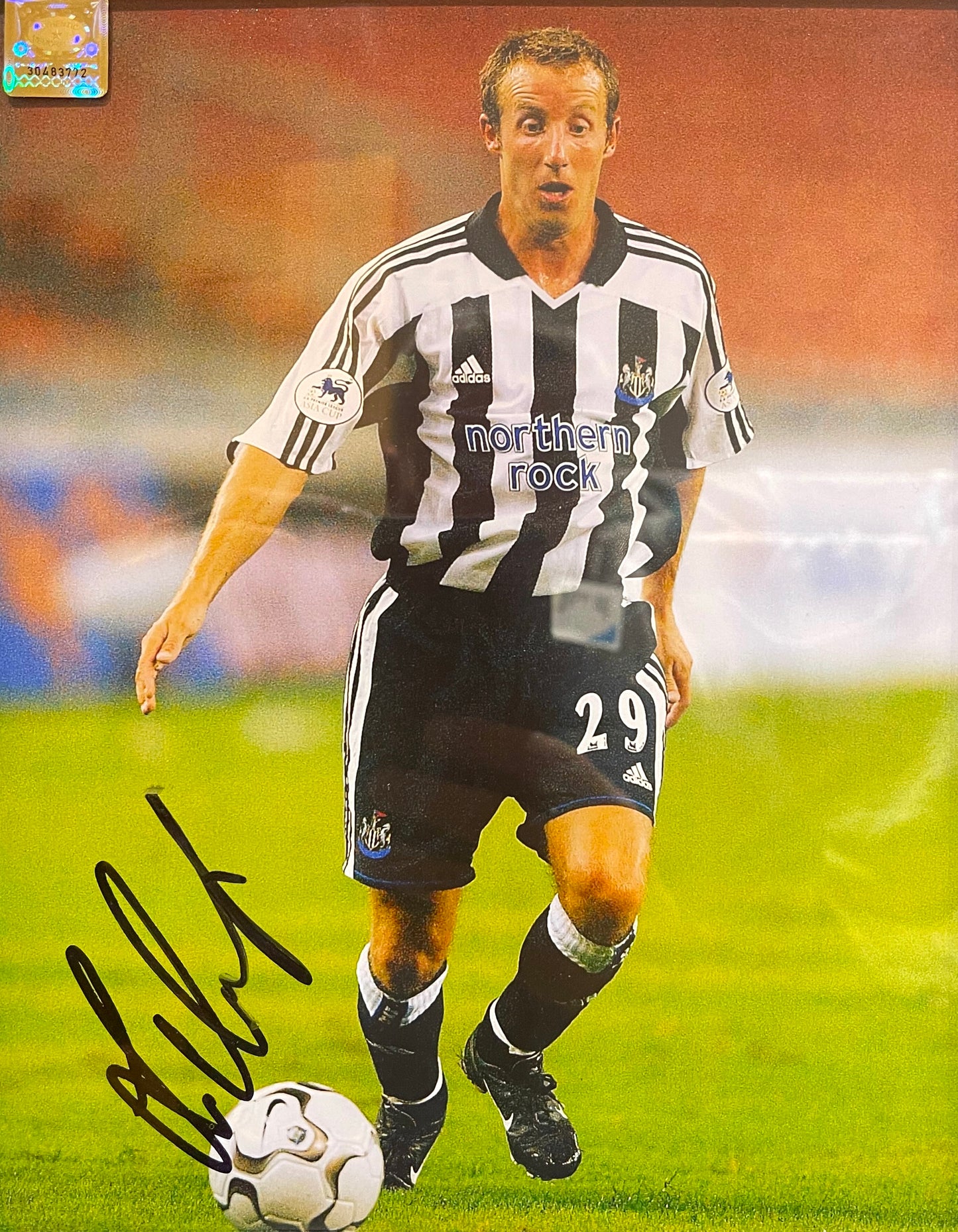 LEE BOWYER NEWCASTLE UNITED HAND SIGNED FRAMED PHOTO WITH COA