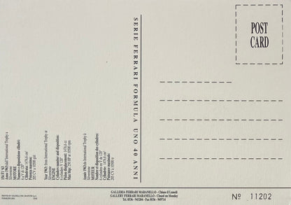 John Surtees, F1, Motorcycle, Ferrari Legend, Hand Signed Official Ferrari Postcard & COA