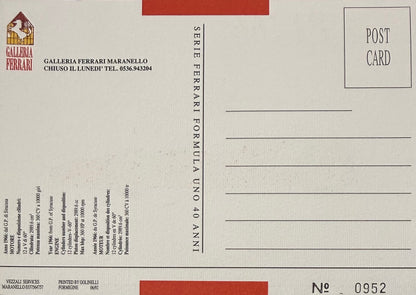 John Surtees, F1, Motorcycle, Ferrari Legend, Hand Signed Official Ferrari Postcard & COA