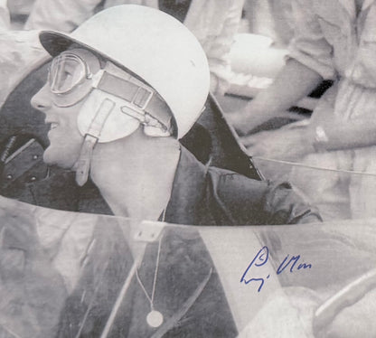 Sir Stirling Moss Hand Signed Framed 25cm x 20cm Photo With COA