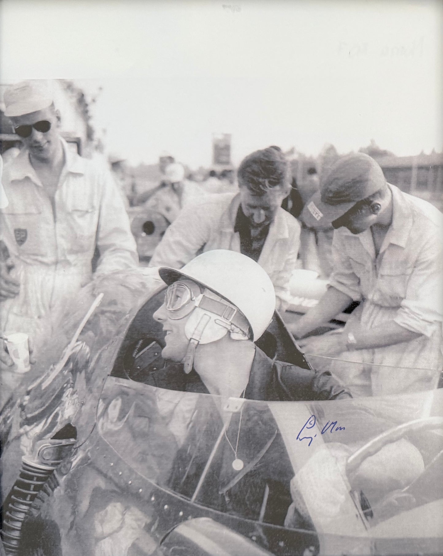 Sir Stirling Moss Hand Signed Framed 25cm x 20cm Photo With COA