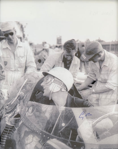 Sir Stirling Moss Hand Signed Framed 25cm x 20cm Photo With COA