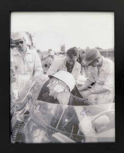 Sir Stirling Moss Hand Signed Framed 25cm x 20cm Photo With COA