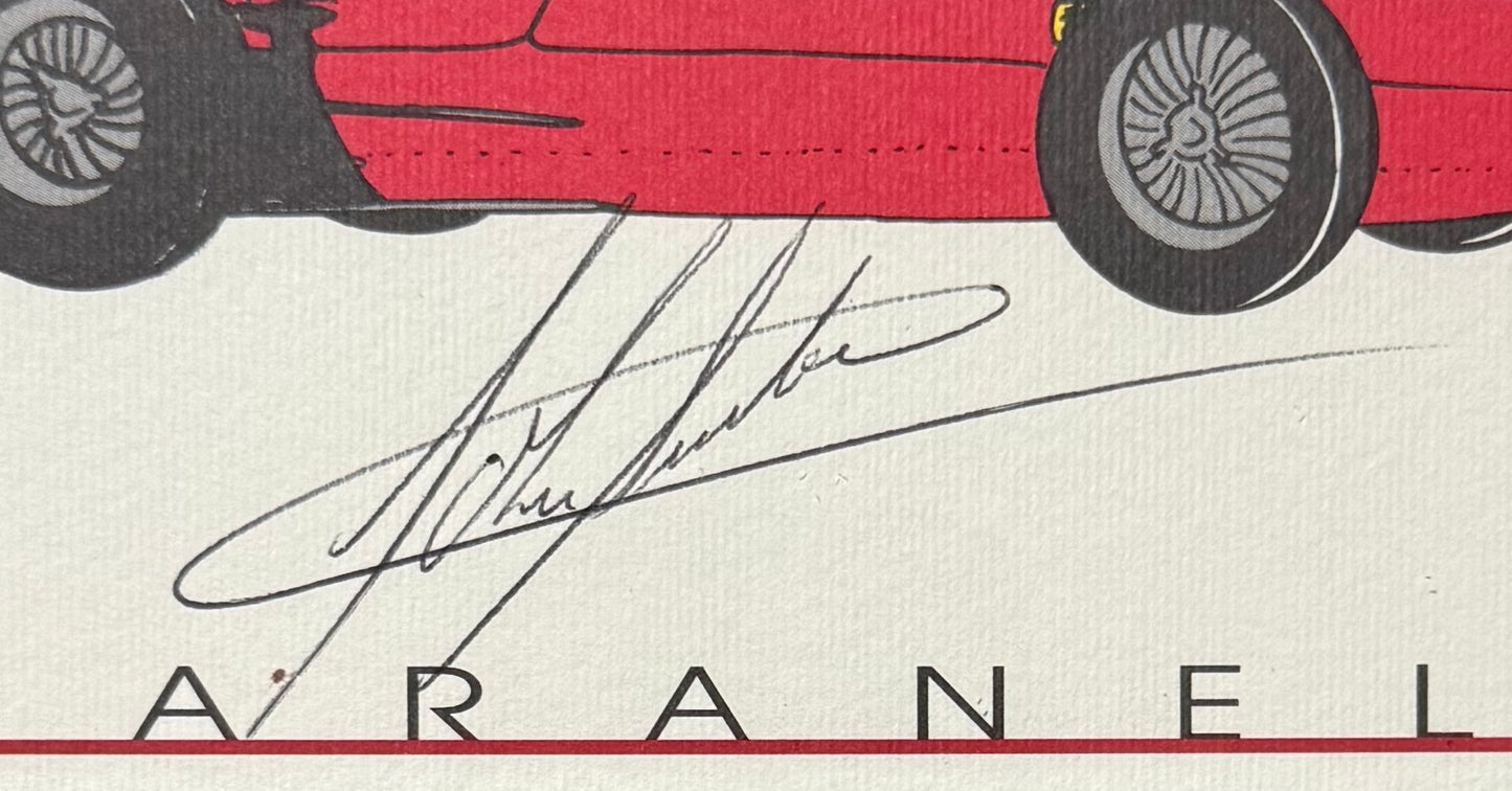 John Surtees, F1, Motorcycle, Ferrari Legend, Hand Signed Official Ferrari Postcard & COA