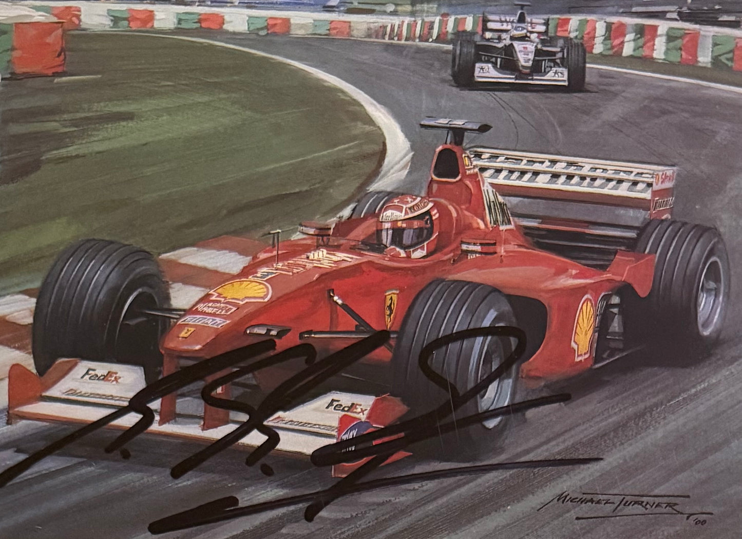 Michael Schumacher, F1 Legend, Hand Signed Framed Michael Turner Photocard Presentation With COA
