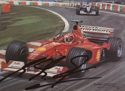 Michael Schumacher, F1 Legend, Hand Signed Framed Michael Turner Photocard Presentation With COA
