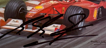 Michael Schumacher, F1 Legend, Hand Signed Framed Michael Turner Photocard Presentation With COA