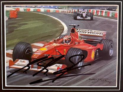 Michael Schumacher, F1 Legend, Hand Signed Framed Michael Turner Photocard Presentation With COA