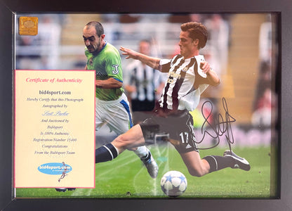 SCOTT PARKER NEWCASTLE UNITED HAND SIGNED FRAMED PHOTO WITH COA