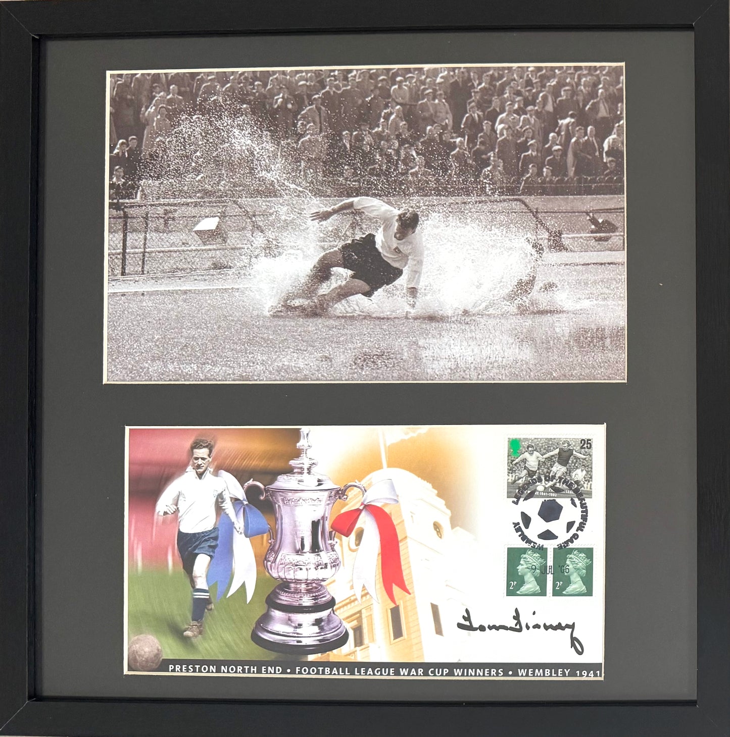 Tom Finney, PNE England Legend, Hand Signed Framed First Day Cover & COA
