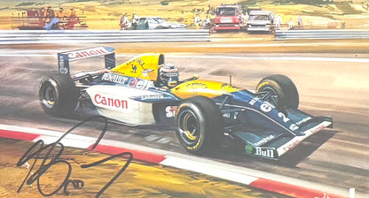 Alain Prost, Hand Signed Professionally Framed Williams Card Presentation & COA
